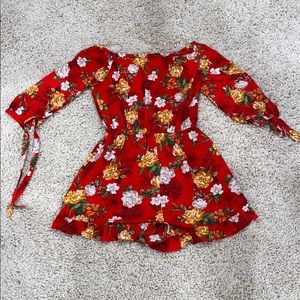 Red floral romper!